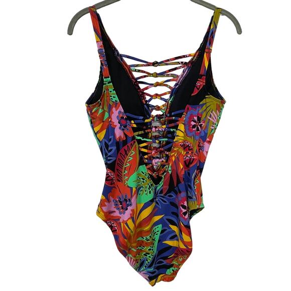 Bleu Rod Beattie Women's Night Safari Lace Down Swimsuit multi 18W - Picture 5 of 10